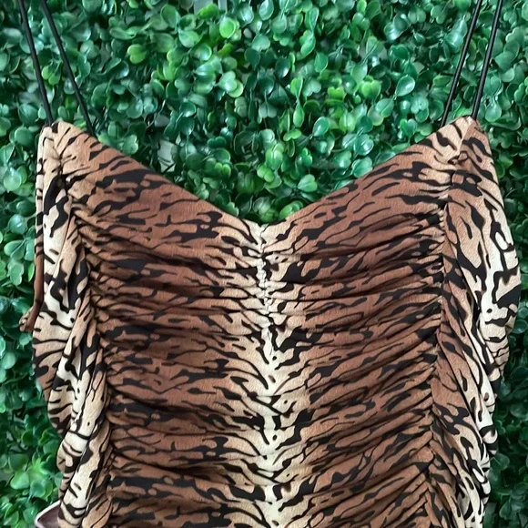 Animalprint Ruched Bodycon Dress - Picture 2 of 3